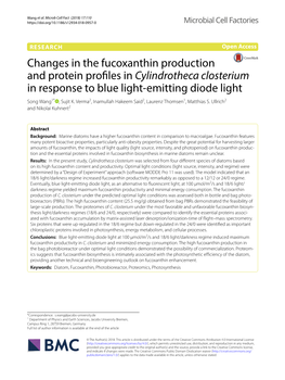 Changes in the Fucoxanthin Production and Protein Profiles In