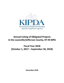 Annual Listing of Obligated Projects in the Louisville/Jefferson County, KY-IN MPA
