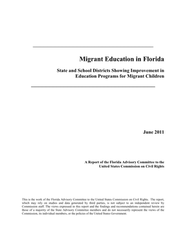 Migrant Education in Florida