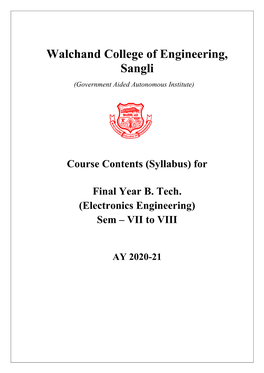 Electronics Engineering) Sem – VII to VIII