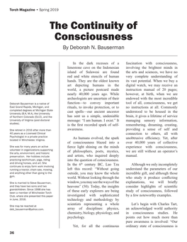 The Continuity of Consciousness by Deborah N