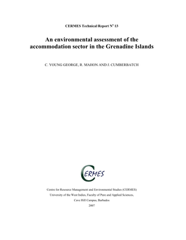 An Environmental Assessment of the Accommodation Sector in the Grenadine Islands