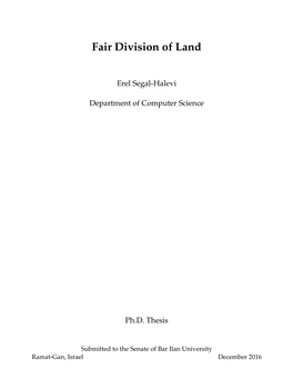 Fair Division of Land