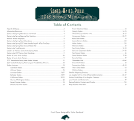 2018 Spring Media Guide Table of Contents Meet-At-A-Glance