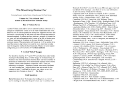 The Speedway Researcher Heat Details of the Meetings – Pass Them on to Me