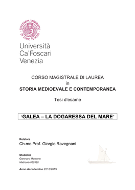 “Galea – La Dogaressa Del Mare”