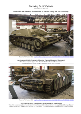 Surviving Panzer IV Variants
