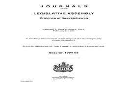 Journals Legislative Assembly