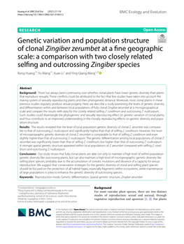 Genetic Variation and Population Structure of Clonal