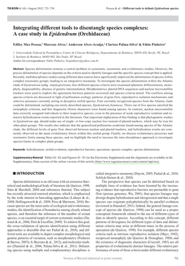 Integrating Different Tools to Disentangle Species Complexes: a Case Study in Epidendrum (Orchidaceae)