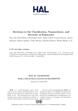 Revisions to the Classification, Nomenclature, and Diversity of Eukaryotes