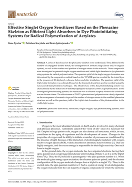 Effective Singlet Oxygen Sensitizers Based on the Phenazine Skeleton