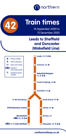 42 Train Times Leeds to Sheffield and Doncaster (Wakefield Line)