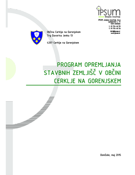 Program Opremljanja Program Opremljanja