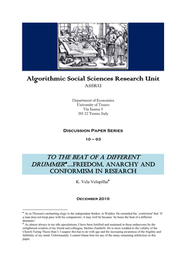 Algorithmic Social Sciences Research Unit ASSRU