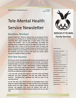 Tele-Mental Health Service Newsletter
