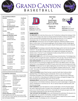 Game Notes Holiday Inn Christmas Classic Vs