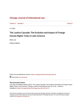 The Justice Cascade: the Evolution and Impact of Foreign Human Rights Trials in Latin America