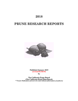 2018 Prune Research Reports