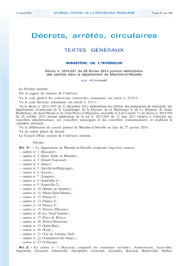 JOURNAL OFFICIEL DE LA RÉPUBLIQUE FRANÇAISE Texte 21 Sur 100