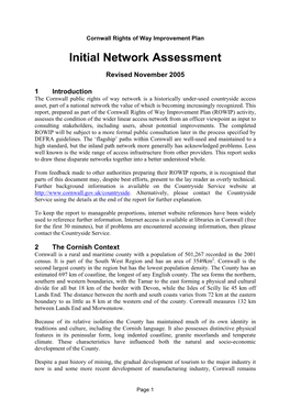 Initial Network Assessment