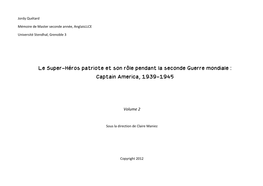 Le Super-Héros Patriote Et Son Rôle Pendant La Seconde Guerre Mondiale : Captain America, 1939-1945