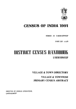 District Census Handbook, Lakshadweep, Part XII-A & B