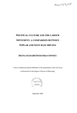 Political Culture and the Labour Movement: A