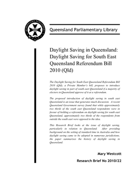 Daylight Saving for South East Queensland Referendum Bill 2010 (Qld)