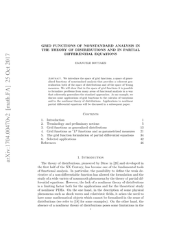 Grid Functions of Nonstandard Analysis in the Theory of Distributions and In