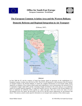 Office for South East Europe European Commission - World Bank