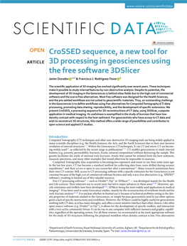 Crossed Sequence, a New Tool for 3D Processing in Geosciences Using