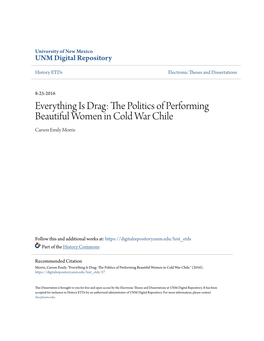 Everything Is Drag: the Politics of Performing Beautiful Women in Cold War Chile