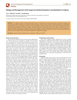 Biology and Management of the Sugarcane Beetle (Coleoptera: Scarabaeidae) in Turfgrass