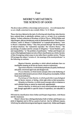 Four MOORE's METAETHICS: the SCIENCE of GOOD