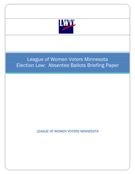 Absentee Ballots Briefing Paper