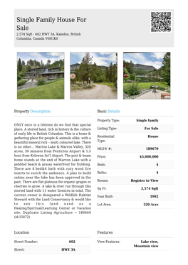 602 HWY 3A, Kaleden, British Columbia, Canada V0H1K0