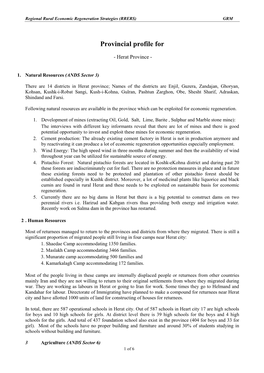 Herat Provincial Profile