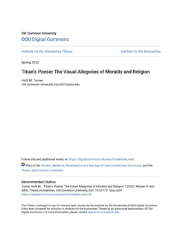 Titian's &lt;I&gt;Poesie&lt;/I&gt;: the Visual Allegories of Morality and Religion