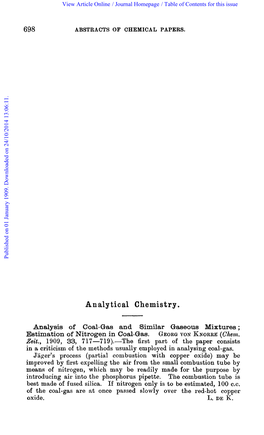 An Aly Tical Chemistry