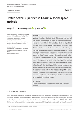 Profile of the Super Rich in China: a Social Space Analysis