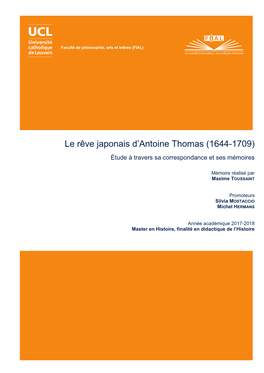 Le Rêve Japonais D'antoine Thomas (1644-1709)