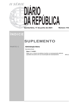 Mapa N.º 1-A/2021: Mapa Com O Número De Eleitores Inscritos No Recenseamento Eleitoral, Apurados De Acordo Com As Circunscrições De Recenseamento