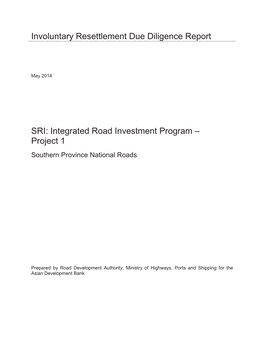 47273-003: Resettlement Due Diligence Report for Southern