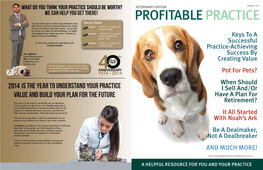 Veterinary Edition Spring 2014 Profitable Practice