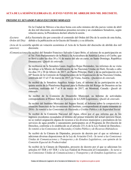 Acta De La Sesióncelebrada El Jueves Veinte De Abrilde Dos Mil Diecisiete