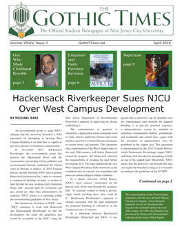 Hackensack Riverkeeper Sues NJCU Over West Campus Development