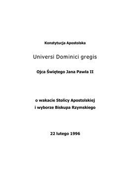Universi Dominici Gregis