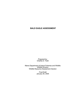 Bald Eagle Species Assessment