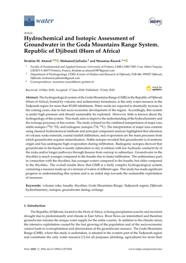 Hydrochemical and Isotopic Assessment of Groundwater in the Goda Mountains Range System